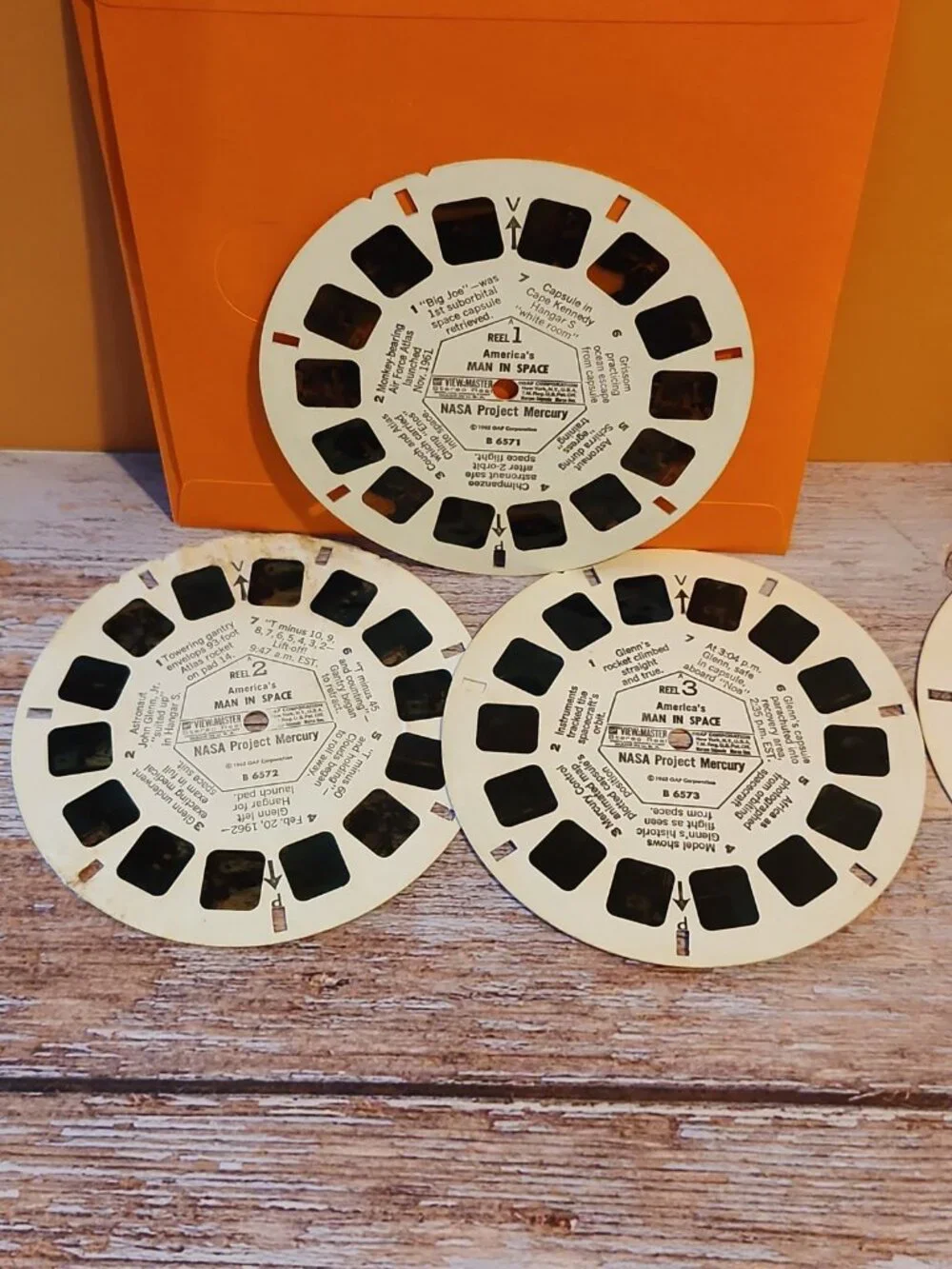 Vtg. 1960s~2 Sets~6 View Master Reels~NASA~Project Mercury~Apollo Moon Landing
